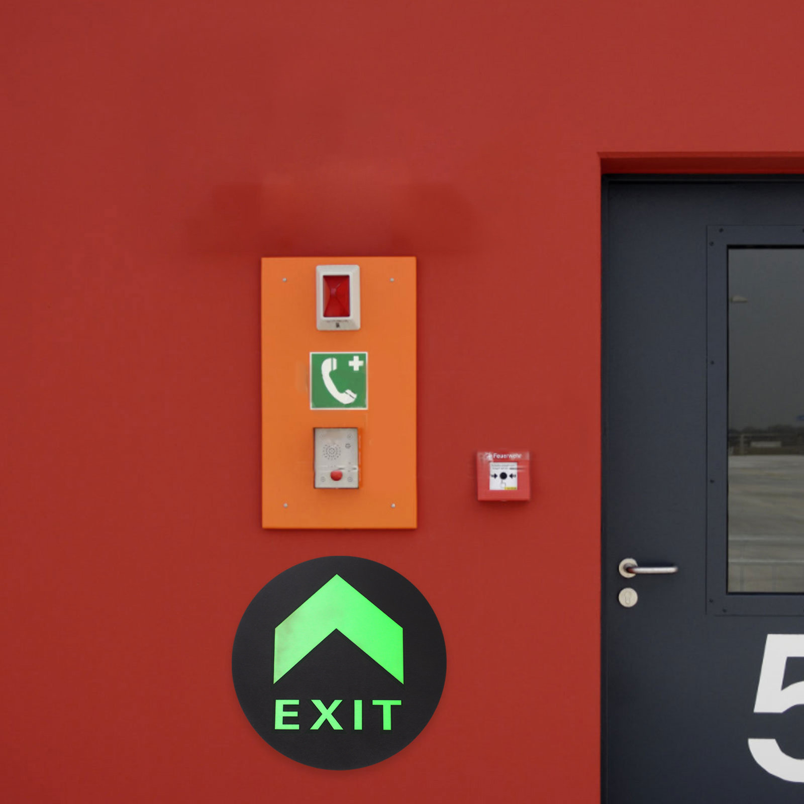 Emergency Exit Sign - 5 sztuk świecących w ciemności naklejek