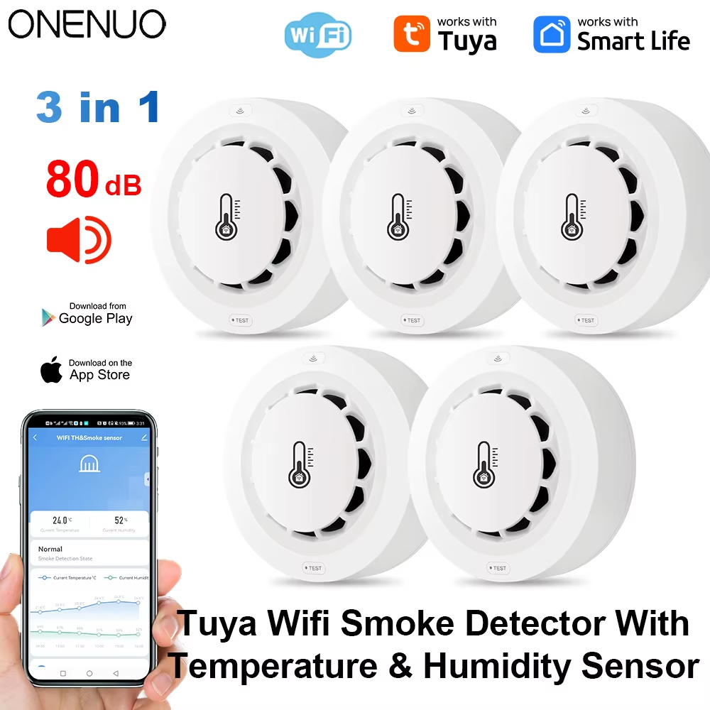 Tuya Wifi BT Dwa połączenia De – Smoke Detector Interconnected recenzja i cena