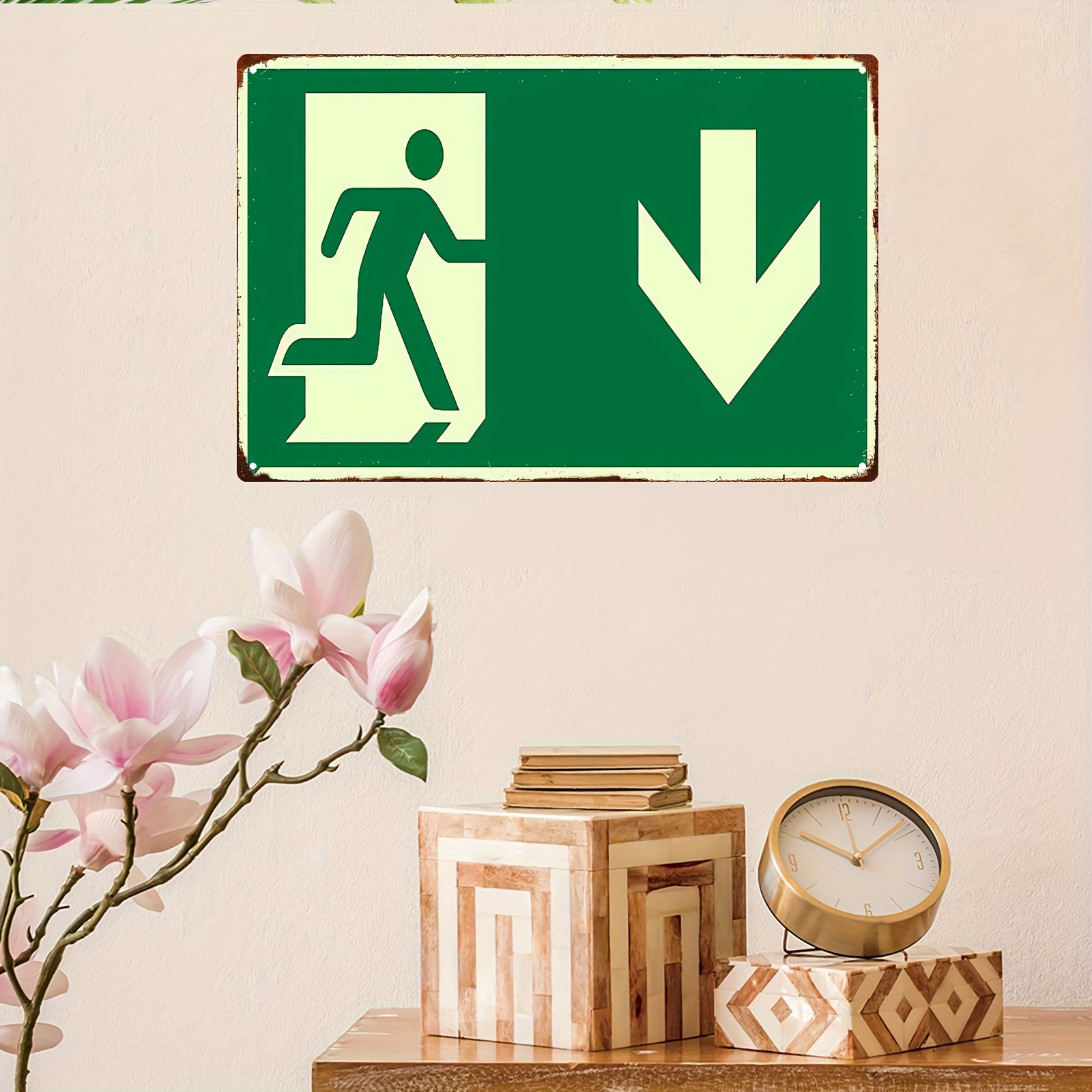 Metalowy szyld 2D w stylu vint – Emergency Exit Sign recenzja i cena