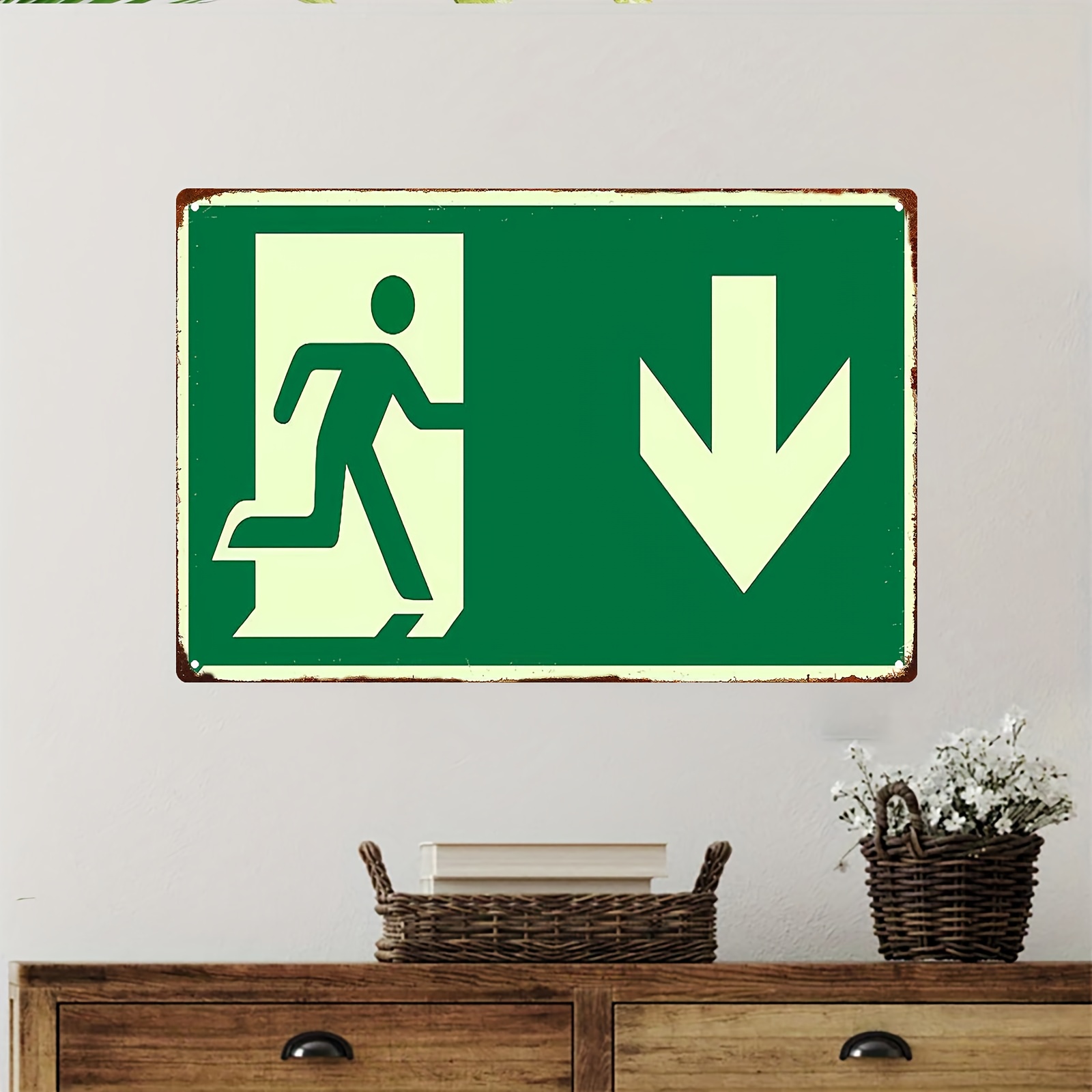 Metalowy szyld 2D w stylu vint – Emergency Exit Sign recenzja i cena
