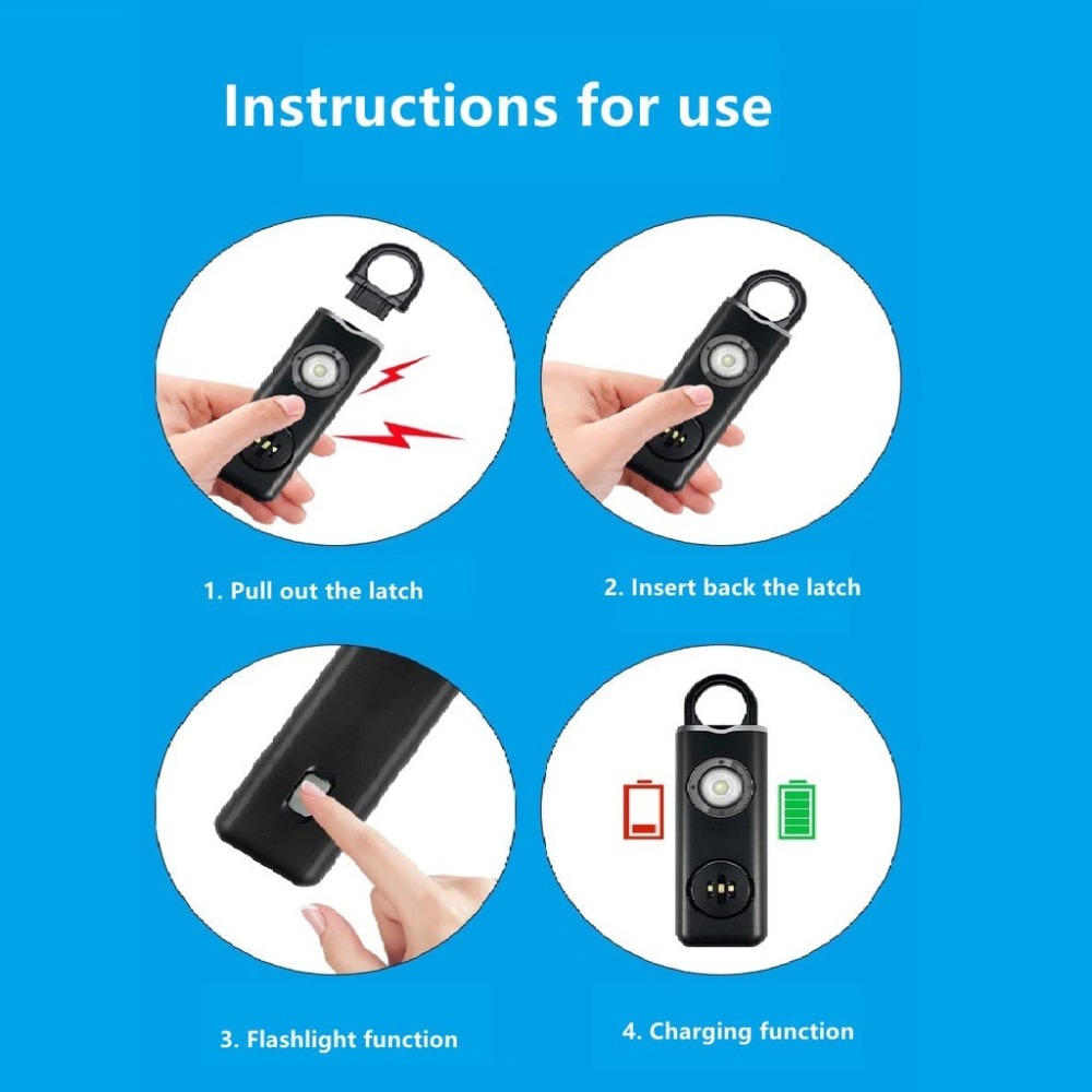 Osobisty alarm dźwiękowy 130 d – Personal Alarm Keychain recenzja i cena