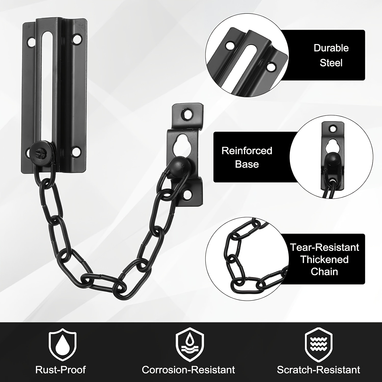 Zestaw 2 szt. czarnych łańcuch – Security Chain Door recenzja i cena