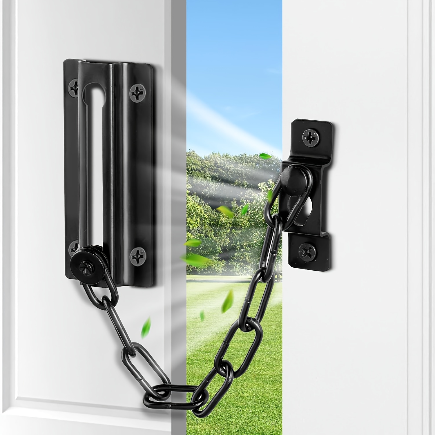 Zestaw 2 szt. czarnych łańcuch – Security Chain Door recenzja i cena